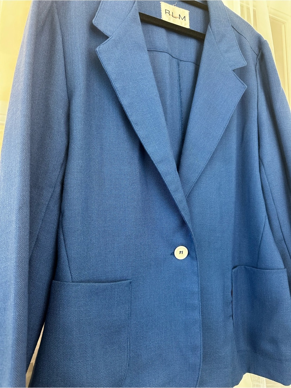 Cobalt Blue Blazer Structured Single Button Jacket Work Office Career Women’s - Picture 4 of 10